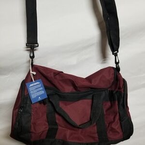 Port Authority Burgundy and Black Duffel Bag